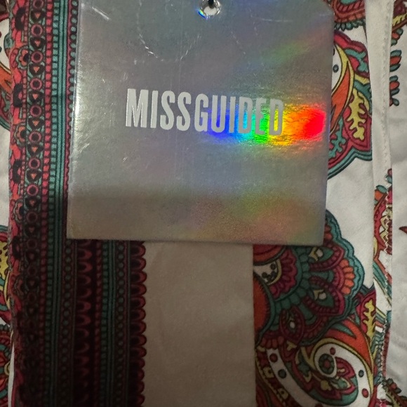 Missguided White and Red Patterned Athletic Shorts - Picture 2 of 6